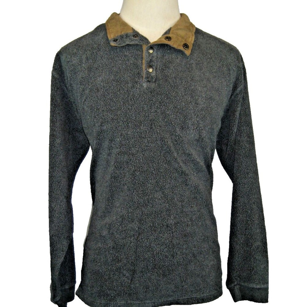 Mens Redhead Cotton Blend 1/4 Snap Rugby Polo Pullover Sweater/ Sweatshirt sz L